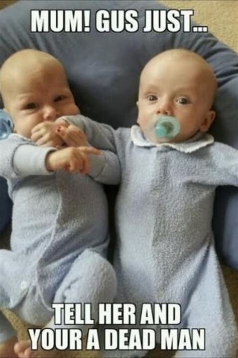 Your Favorite Twin Memes All In One Place Funny Baby Pictures Twin
