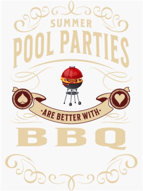 Summer Pool Party Bbq 17 Sticker For Sale By Bonpatterns Redbubble
