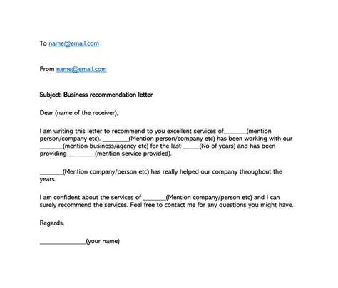 Business Service Recommendation Letter Samples