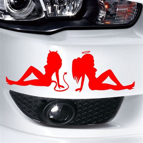 Sexy Girls Car Sticker Angel Devil Car Styling Decal For All Car