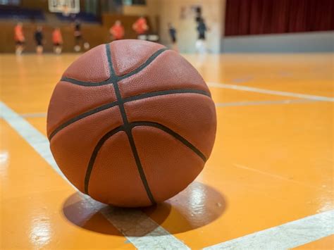 Premium Photo Basketball Ball On Court With Free Throw Line