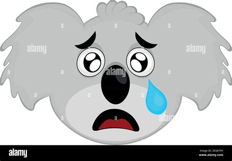 Vector Emoticon Illustration Cartoon Of A Koala´s Head With A Sad