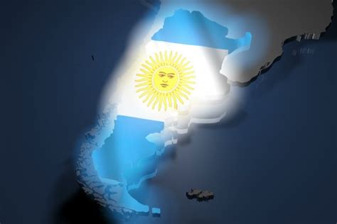 Bandera Y Mapa De Argentina 36673