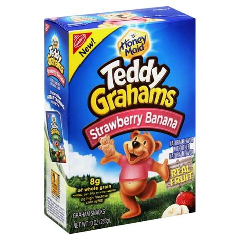 nabisco teddy grahams honey maid strawberry banana real fruit snacks 10 oz