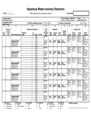 Hazardous Material Inventory Statement Template Fill Online