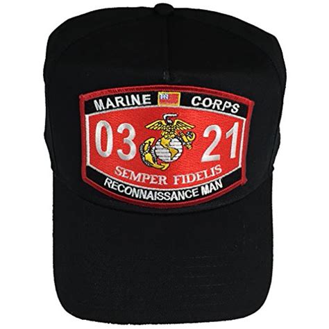 Marine Corps 0321 Reconnaissance Man Mos Patch Hat Black Veteran