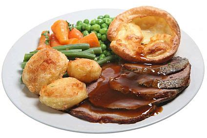 Fish and chips is also a traditional dish. English Food: Lunch and Dinner