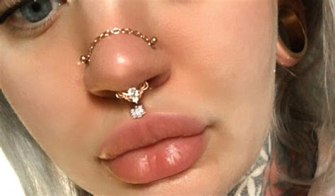 Nose Chain For Double Paired Nose Piercings Or High Nostril Etsy