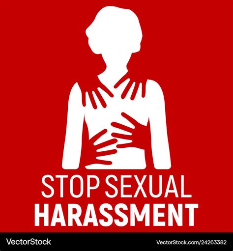 Stop Sexual Harassment Banner Gender Equality Vector Image