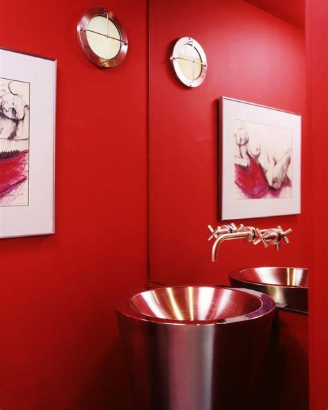 Parede Vermelha 60 Projetos E Fotos Incríveis Banheiro Vermelho