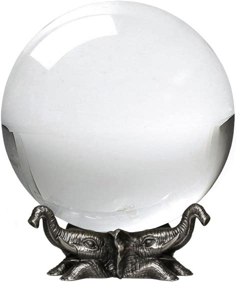 Amlong Crystal 8 Inch 200mm Clear Crystal Ball With Elephant Stand