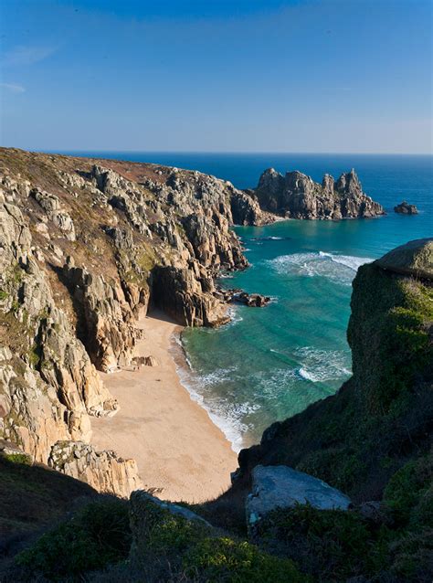 Pedn Vounder Beach And Treen Cliffs Cornwall Guide Images