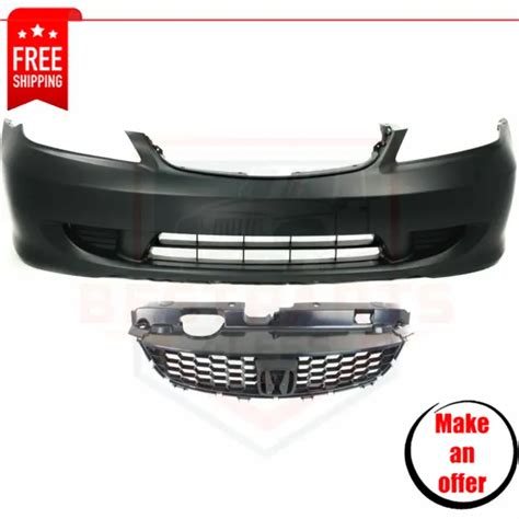 Front Bumper Cover Kit W Grille Assembly For 2004 2005 Honda Civic