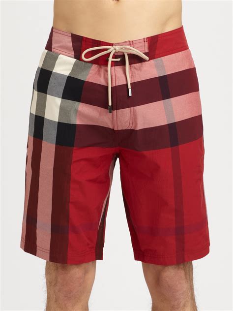 Easy, quick returns and secure payment! Lyst - Burberry Brit Laguna Check Swim Trunks in Red for Men