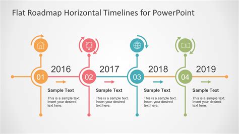 Flat Timelines Powerpoint Templates