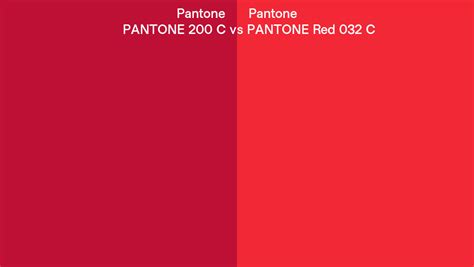 Pantone 200 C Vs Pantone Red 032 C Side By Side Comparison