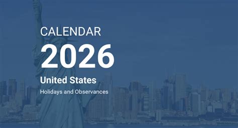 Year 2026 Calendar United States World Celebrat Daily