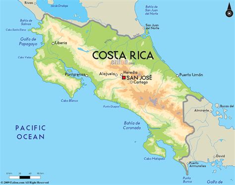 Road Map Of Costa Rica And Costa Rica Road Maps Costa Rica Map Costa