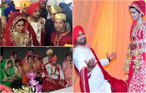 In Pictures Harbhajan Singh And Geeta Basra The Happy Couple On Their D Day Bollywood Bubble