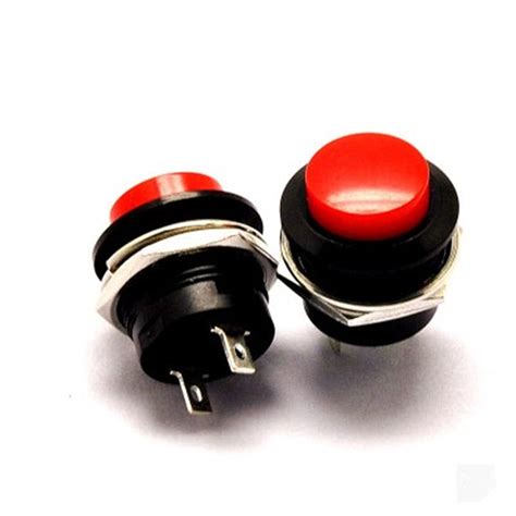 5pcs Red Color Momentary Push Button Switch Off On Reset Switch 16mm 3a