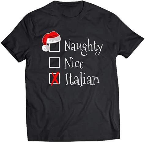 Funny Italian Christmas Tshirt Buon Natale Naughty Nice List T Shirt