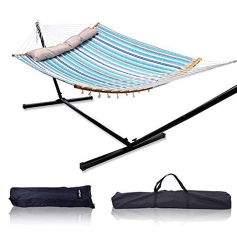 Ohuhu Double Hammock With 128 Ft Hammock Stand 55 X 75 Quilted