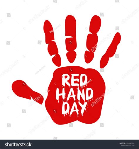 Vector Graphic Red Hand Day Good Stock Vector Royalty Free 1874642620