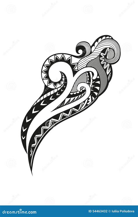 Abstract Composition Of The Ornaments In The Style Of The Maori Stock