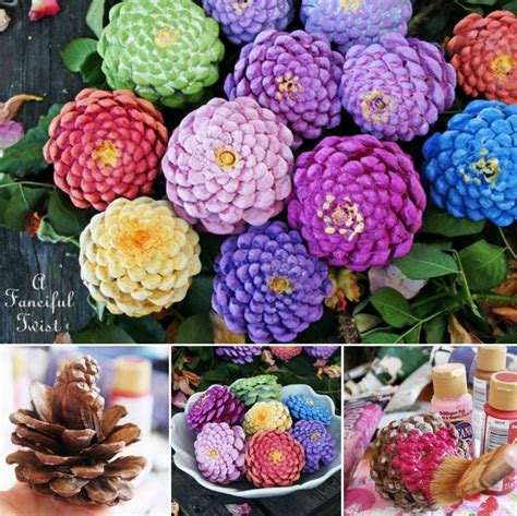 How To Make Pine Cone Zinnia Flowers The Whoot Manualidades