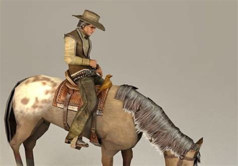 Cowboy Riding Horse Character 3d Model Max 123free3dmodels