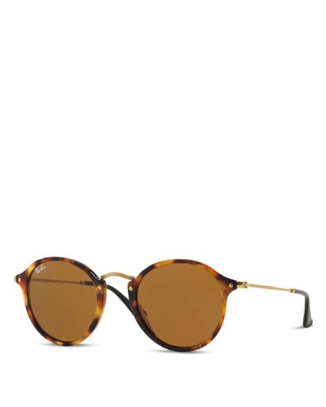 ray ban retro round sunglasses in brown for men vintage tortoise lyst
