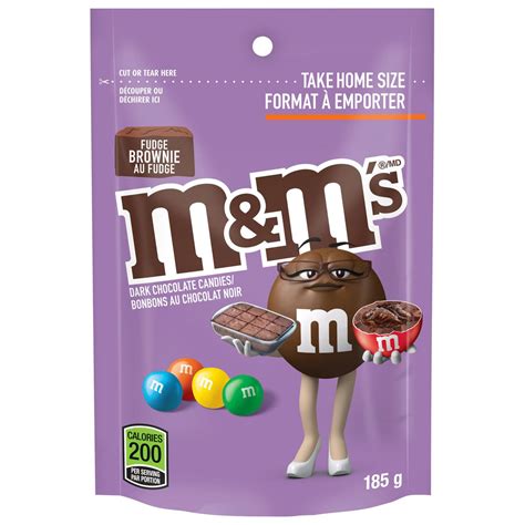 Mandms Fudge Brownie Filled Milk Chocolate Candies Bag 185g Walmart