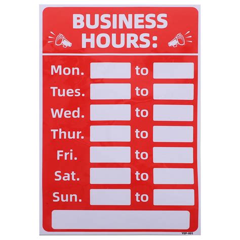 Business Hours Sign Red Open Closed Office - Walmart.com