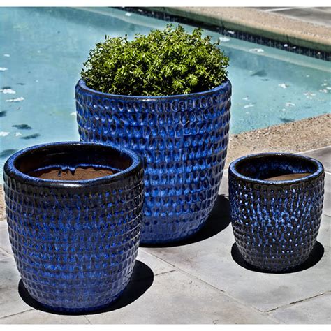 Click here to see the safety data sheets for this product. Modern Outdoor Ceramic Planters Royal Blue | Kinsey Garden ...