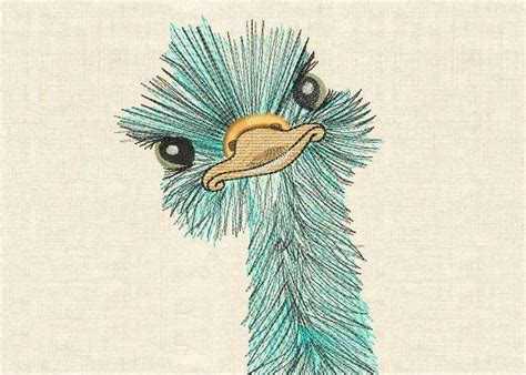 Machine Embroidery Designs Ostrich Birds - Etsy | Motifs de broderie ...
