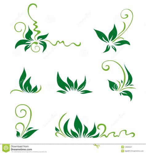 Para las siguientes decoraciones de caramelo, los accesorios necesarios son hojas de papel vegetal, se. Hojas Y Remolinos Para La Decoración Ilustración del ...