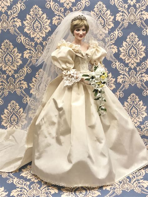 Lady Diana Portrait Porcelain Bride Doll Franklin Mint Bride Dolls Barbie Gowns Flower Girl