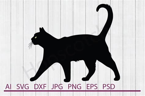 Black Cat SVG, Cat SVG, DXF File, Cuttable File