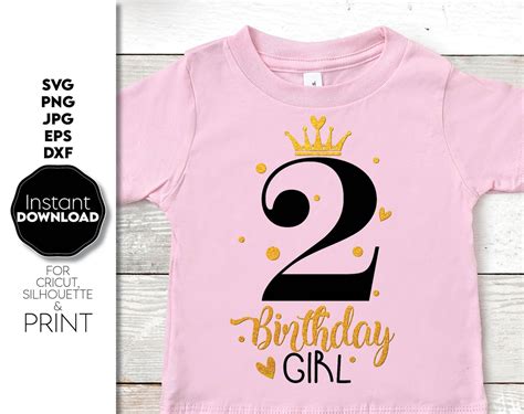 2nd Birthday Girl Svg 2nd Birthday Svg Second Birthday Etsy