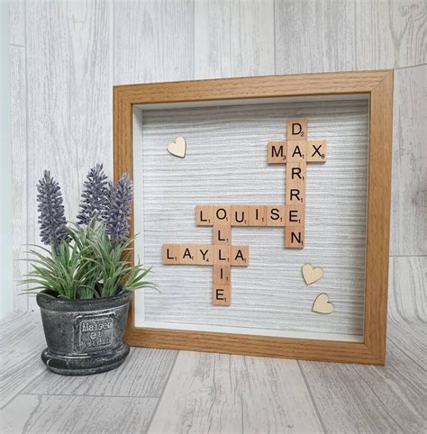 Cadre Scrabble Familial Famille Personnalis E Cadre Etsy