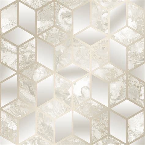 Liquid Marble Cube Wallpaper Cream Gold Wallpaper From