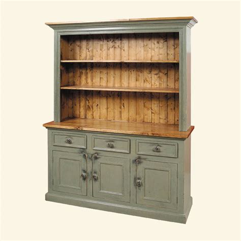 French Country 3 Door Open Shelf Stepback Cupboard French Country