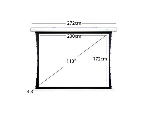 Sapphire 230x171cm Rear Projector Tab Tensioned Electric Screen 43
