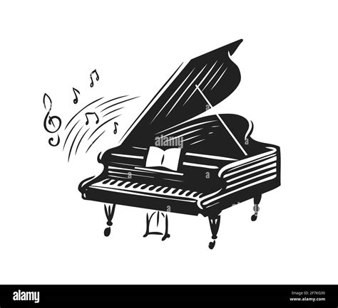 Hand Drawn Grand Piano In Sketch Style Music Symbol Vector Illustration Stock Vector Image