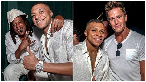 psg star kylian mbappe parties with music icon jay z and nfl superstar tom brady