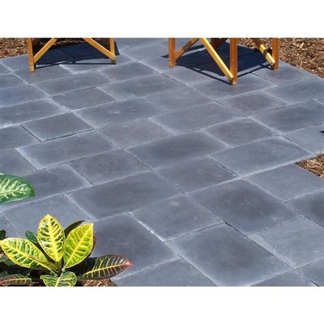 Charcoal Concrete Patio Stone Common 12 In X 12 In Actual 12 In X