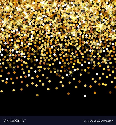 Falling Golden Particles On A Black Background Vector Image
