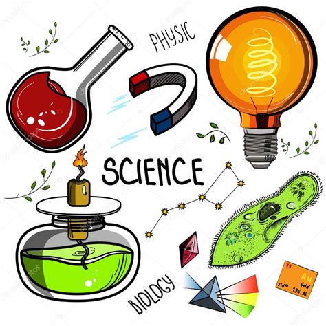 Colored Hand Drawn Science Set Stock Vector Image By ©netkoff 126289088
