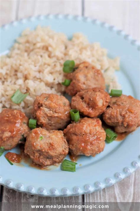 Healthy Turkey Meatballs With Ginger Peach Sauce Meal Planning Magic