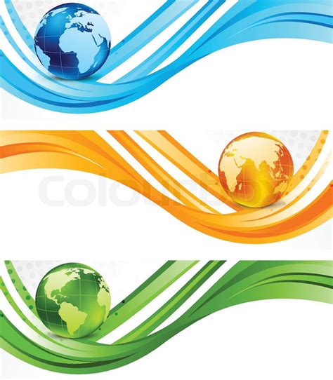 Set of banners with globe | Stock vector | Colourbox